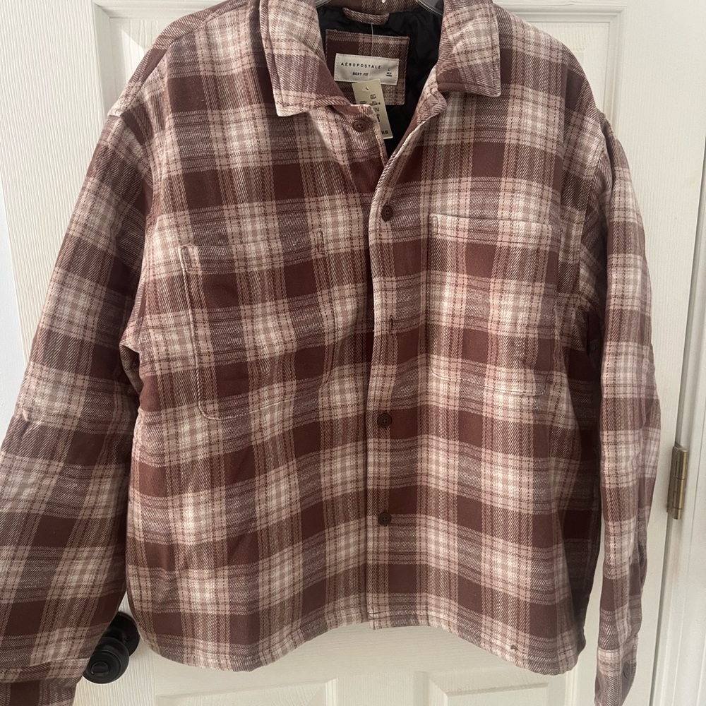 Aeropostale Tan Plaid Jacket